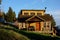 Quaint Yellow Western Cottage at Sunset