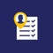 qualification icon with man and checklist