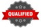 qualified label. qualified isolated seal. sticker. sign