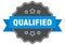 qualified label. qualified isolated seal. sticker. sign