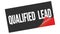 QUALIFIED  LEAD text on black red sticker stamp