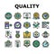 Quality Approve Mark And Medal Icons Set Vector