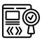 Quality assurance engineer icon outline vector. Software testing analysis