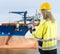 Quality assurance manager inspecting a dredging vessel