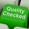 Quality Checked Key Shows Product Tested Ok