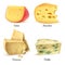 Quality Cheese 4 Realistic Images Set