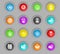 Quality colored plastic round buttons icon set