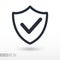 Quality is confirmed flat Icon. Sign shield. Vector logo for web design