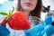 Quality inspection of  food  Checking the content of nitrates and herbicides in strawberries