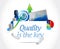 quality is the key business charts sign concept