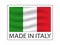 Quality mark Made in Italy, colored vector symbol with Italian tricolor