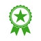Quality medal green icon. Confirmatory sign