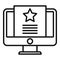 Quality monitor icon outline vector. Digital experience