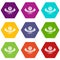 Quality street food icons set 9 vector