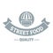 Quality street food logo, simple gray style