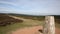 Quantock Hills Somerset England and trig point