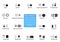 Quantum computing vector icon set optimized for web use