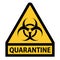 Quarantine biohazard warning sign triangular yellow black