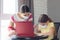 In quarantine, mom helps the girl complete her homework