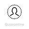 Quarantine Protection measures icon. Editable line vector.