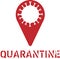 Quarantine stamp. Vector banner distressed. Virus quarantine Vintage grunge sign in red ink