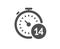 Quarantine timer icon. Coronavirus incubation period sign. Vector