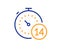 Quarantine timer line icon. Coronavirus incubation period sign. Vector