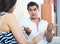 Quarrel between young spouses at home