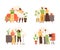 Quarreling arguing people characters set, flat vector illustration isolated.