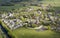 Quarriers Village countryside rural village aerial view from above in Renfrewshire Scotland