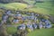 Quarriers Village countryside rural village aerial view from above in Renfrewshire Scotland UK