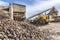 Quarry aggregate with heavy duty machinery