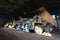 Quarry dump trucks in service zone