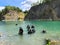 Quarry explored by scuba divers