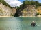 Quarry explored by scuba divers