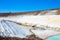 Quarry extraction porcelain clay(kaolin) and quartz sand in the open pit mine.