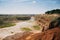 Quarry landscape, limestone mining