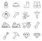 Quarry or Mine Icons Thin Line Vector Illustration Set