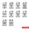 Quarry notice signs icon set of outline types. Isolated vector sign symbols. Icon pack