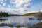 Quarry, rocks and lake in spring