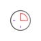 Quarter of an hour color gradient vector icon