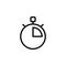 quarter of an hour icon. Simple thin line, outline vector of Time icons for UI and UX, website or mobile application