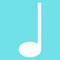 Quarter music note icon, flat style