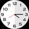 Quarter past 4 o`clock analog clock icon