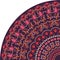 Quarter of round rug in ethnic style with birds, paisley and flowers. Indian, chinese, japanese motives