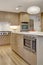 Quarter saw white oak residential kitchen cabinets.