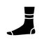 quarter sock glyph icon vector isolated illustration