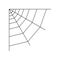 Quarter spider web isolated on white background. Halloween spiderweb element. Cobweb line style. Vector illustration for any