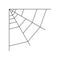 Quarter spider web isolated on white background. Halloween spiderweb element. Cobweb line style. Vector illustration for any