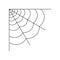 Quarter spider web isolated on white background. Halloween spiderweb element. Cobweb line style. Vector illustration for any